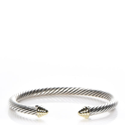David Yurman Sterling Silver 14K Yellow Gold 5mm Cable Classics Bracelet 1 of 5