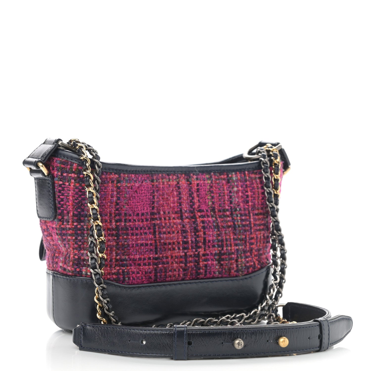 Chanel Tweed Calfskin Small Gabrielle Hobo Dark Navy 3 of 8