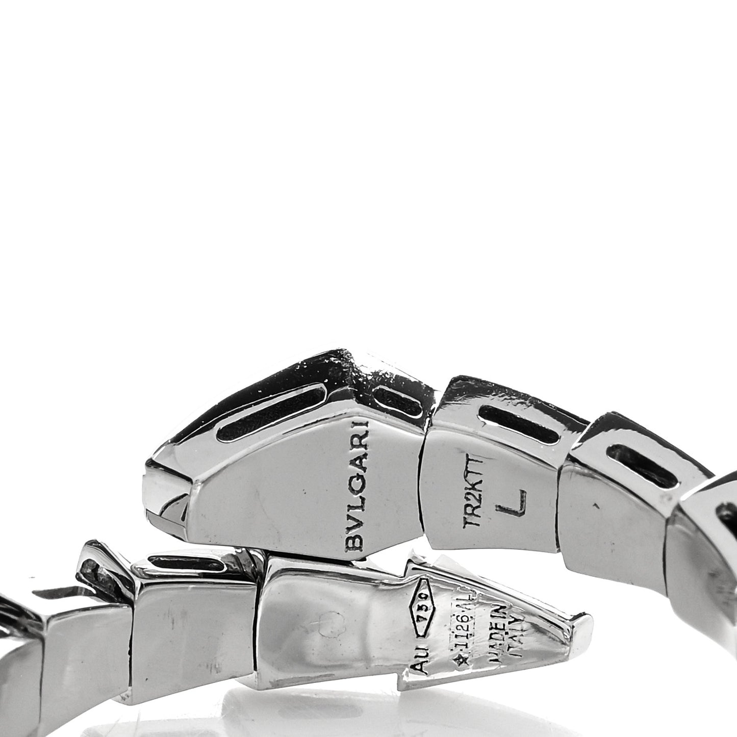 18K White Gold Diamond Serpenti Viper Pave Ring L