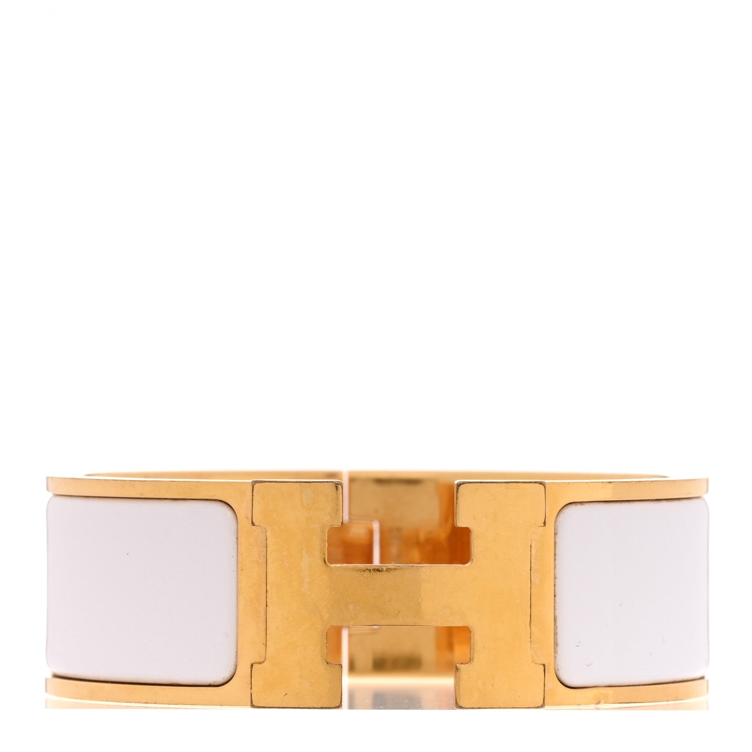 Hermes Enamel Wide Clic Clac H Bracelet PM White 1 of 4