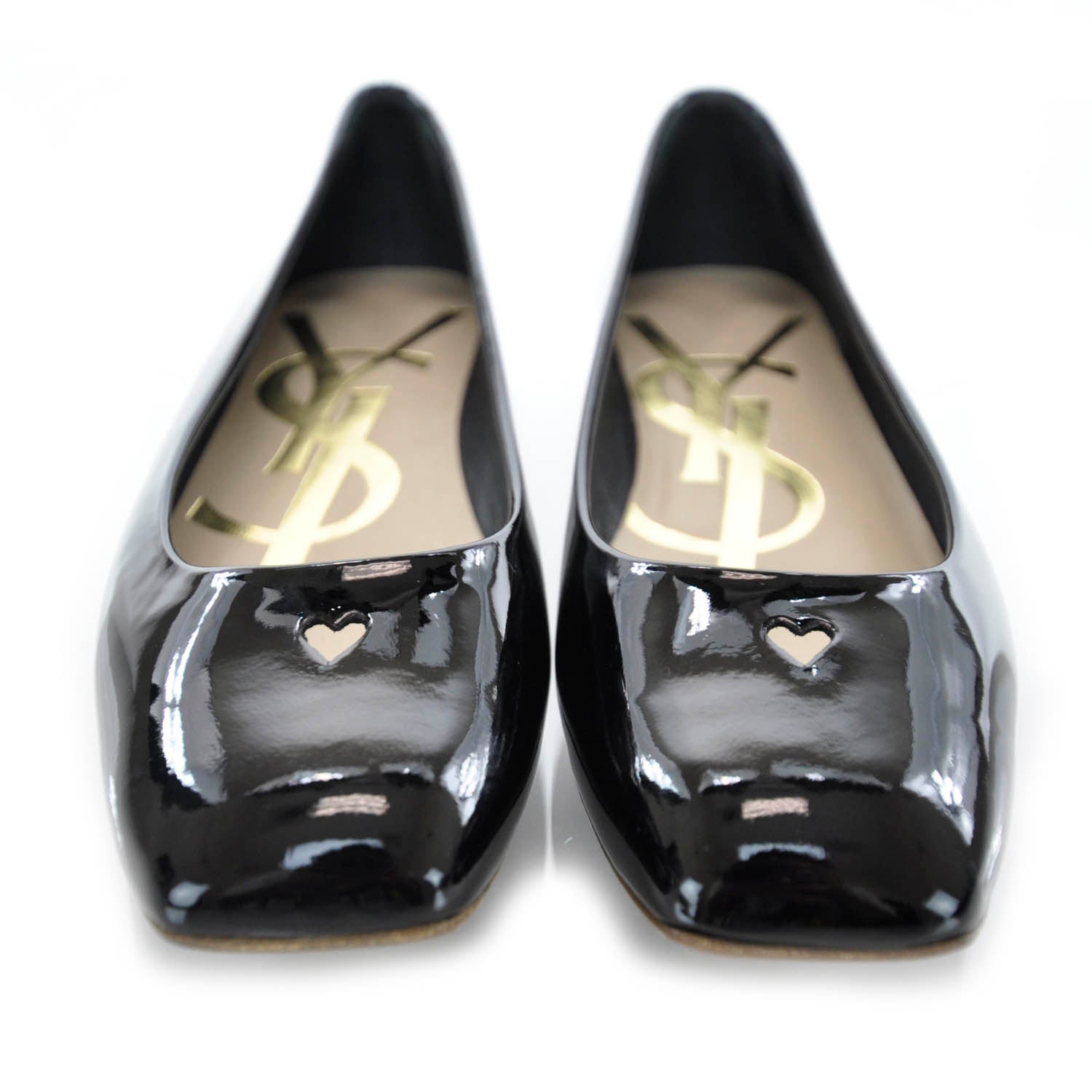 Saint Laurent Patent Love Ballerina Flats 39 Black 8 of 8
