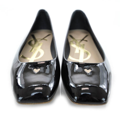 Saint Laurent Patent Love Ballerina Flats 39 Black 8 of 8