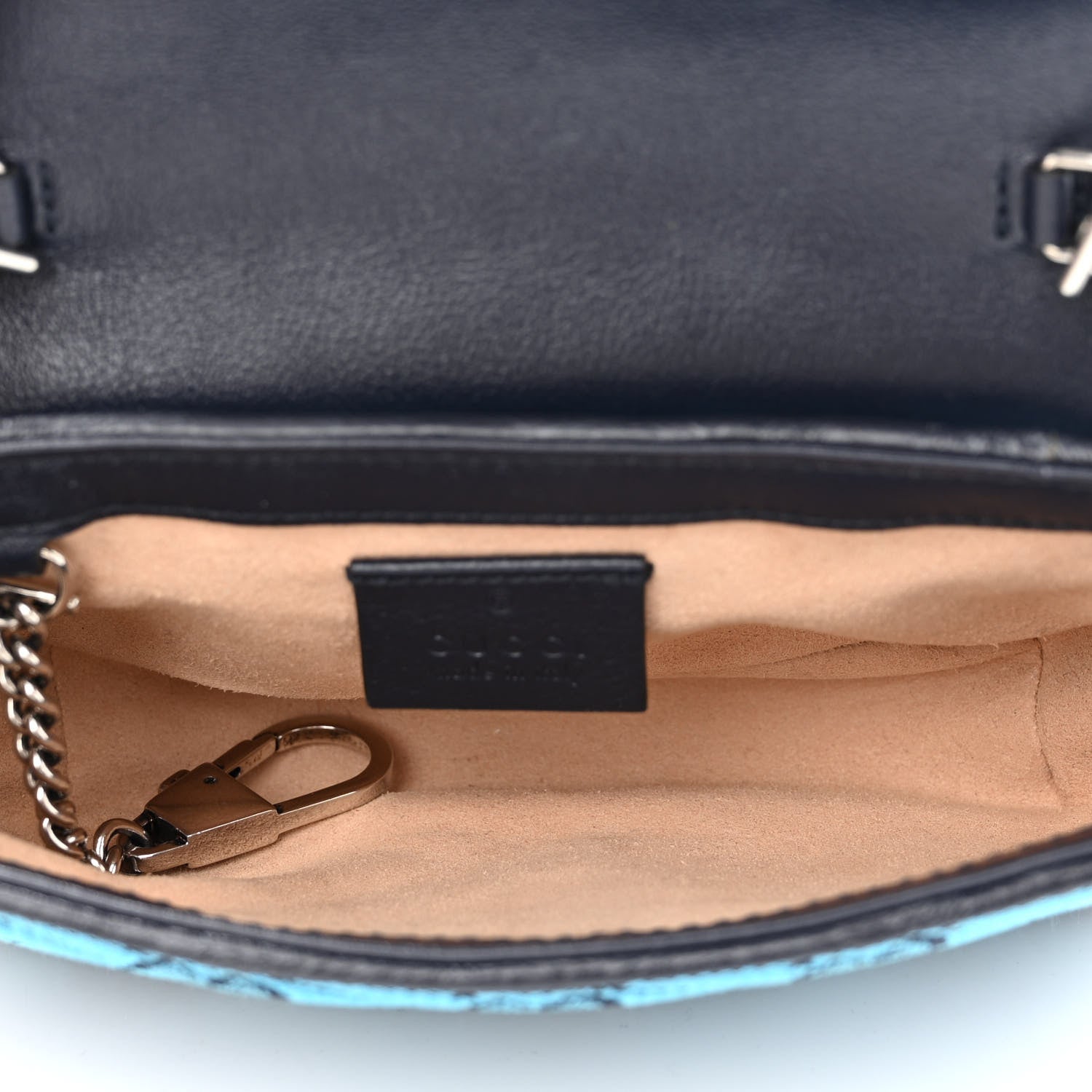 Gucci Monogram Multicolor Matelasse Diagonal Super Mini GG Marmont Shoulder Bag Light Blue 5 of 10