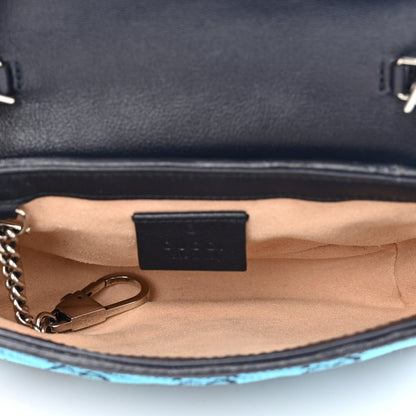 Gucci Monogram Multicolor Matelasse Diagonal Super Mini GG Marmont Shoulder Bag Light Blue 5 of 10