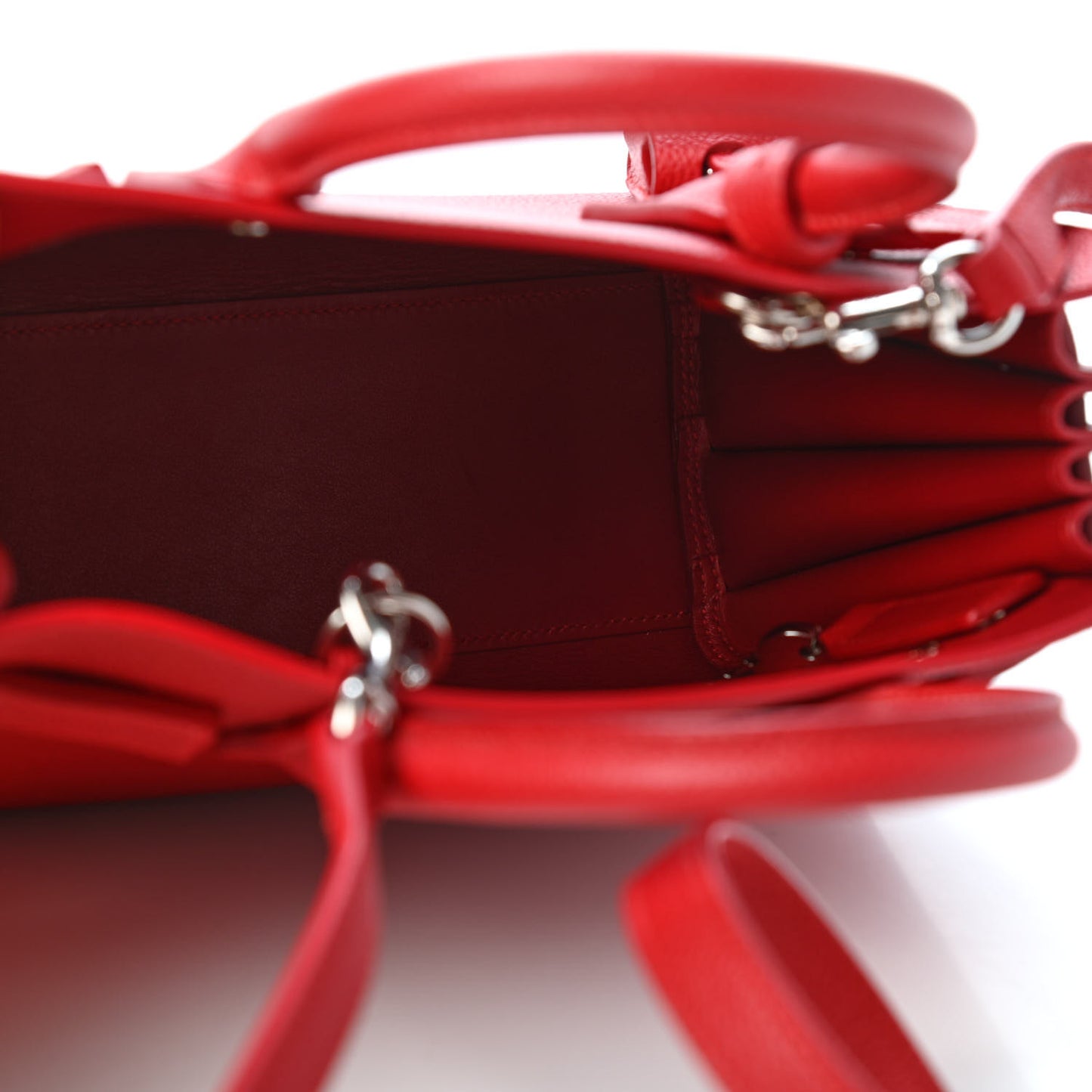 Grained Calfskin Nano Sac De Jour Lipstick Red