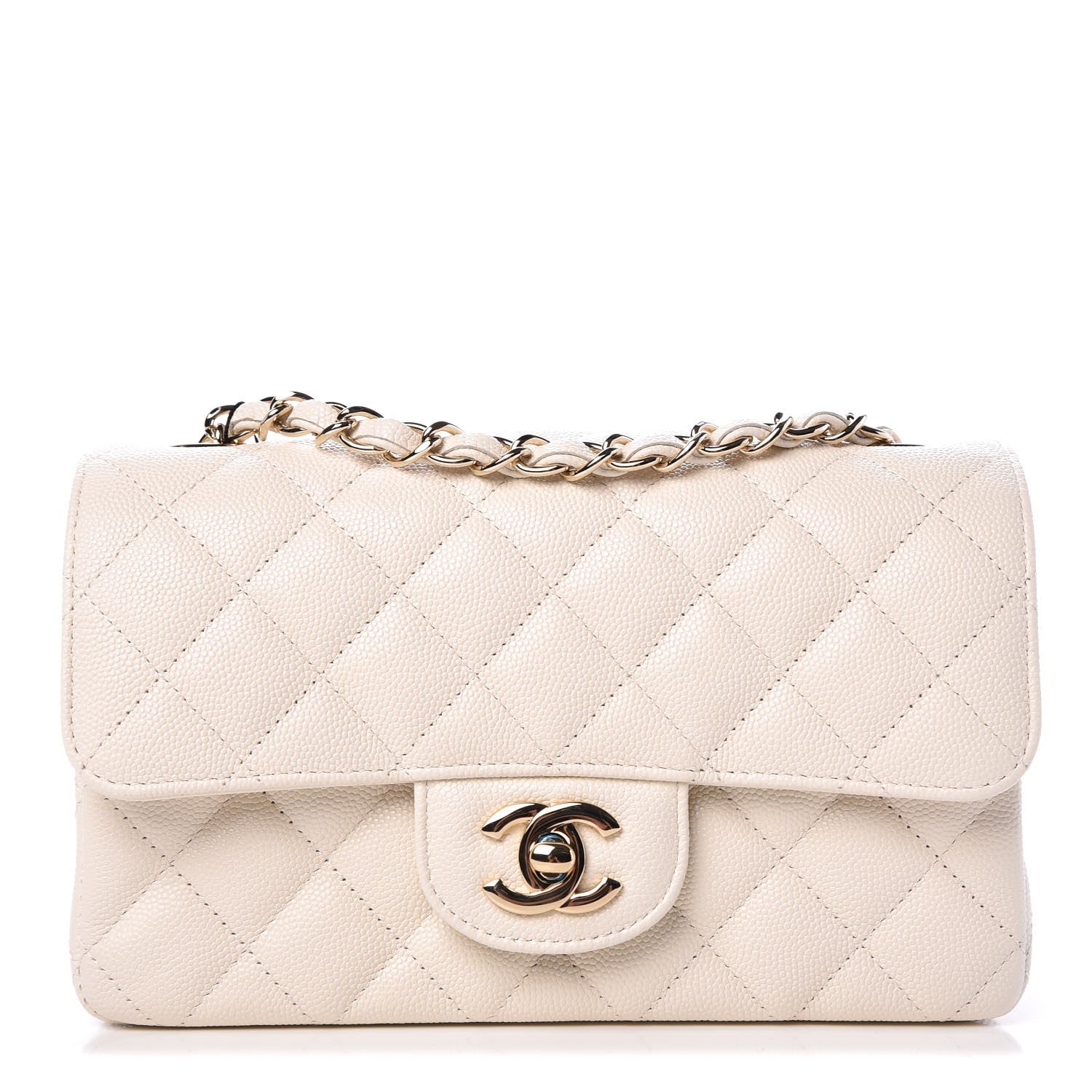 Chanel Caviar Quilted Mini Rectangular Flap White 1 of 8