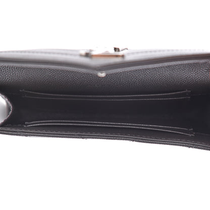 Saint Laurent Grain De Poudre Matelasse Chevron Small Monogram Envelope Wallet Earth 5 of 9