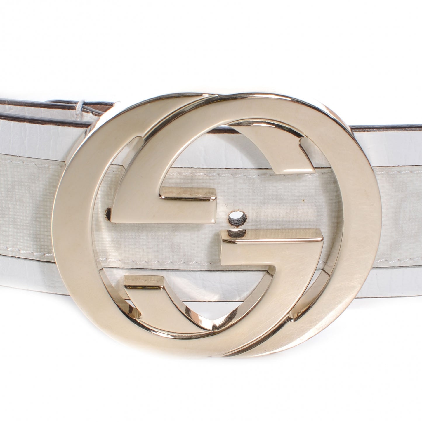 Monogram Interlocking G Belt 85 34 White
