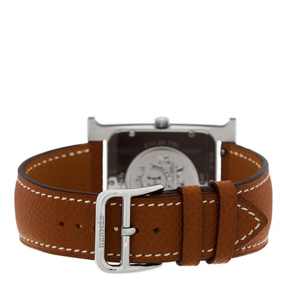 Hermes Stainless Steel Epsom 30.5mm Heure H Hour Quartz Watch Gold 3 of 5