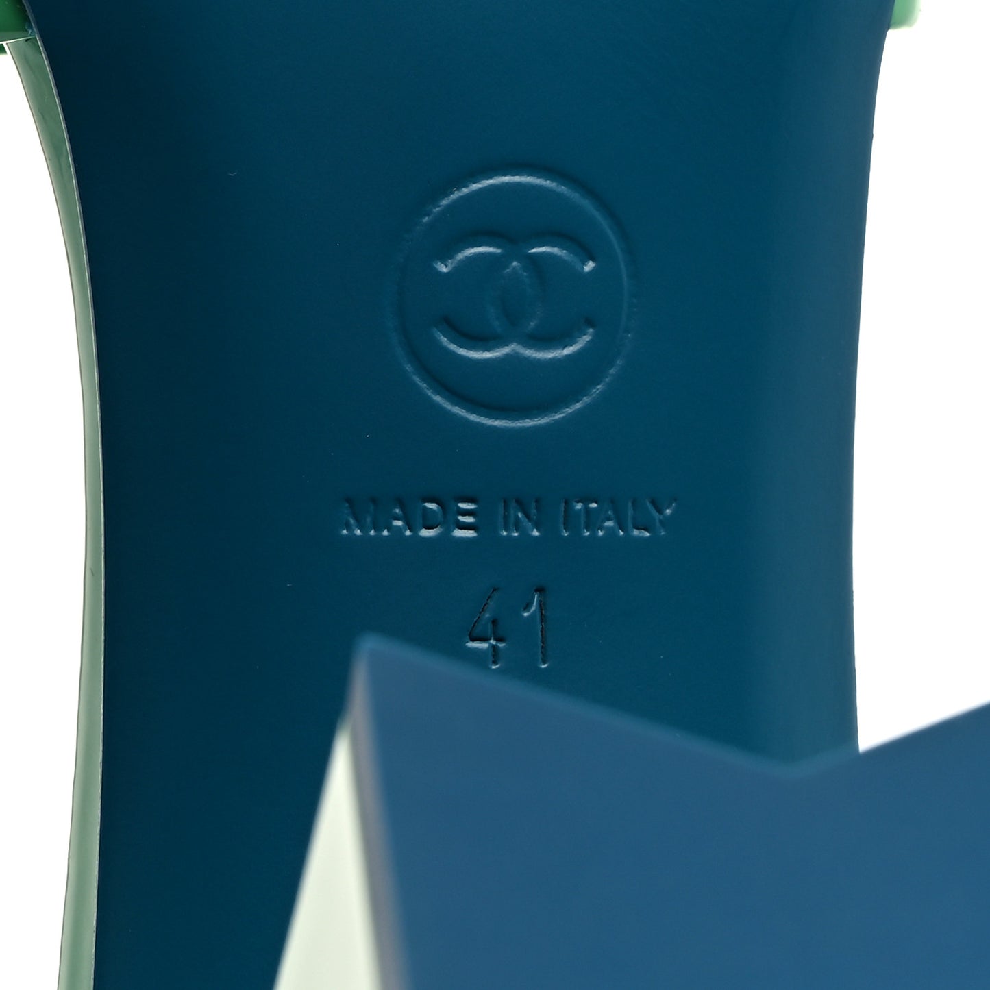 Patent CC Mules 41 Green Turquoise