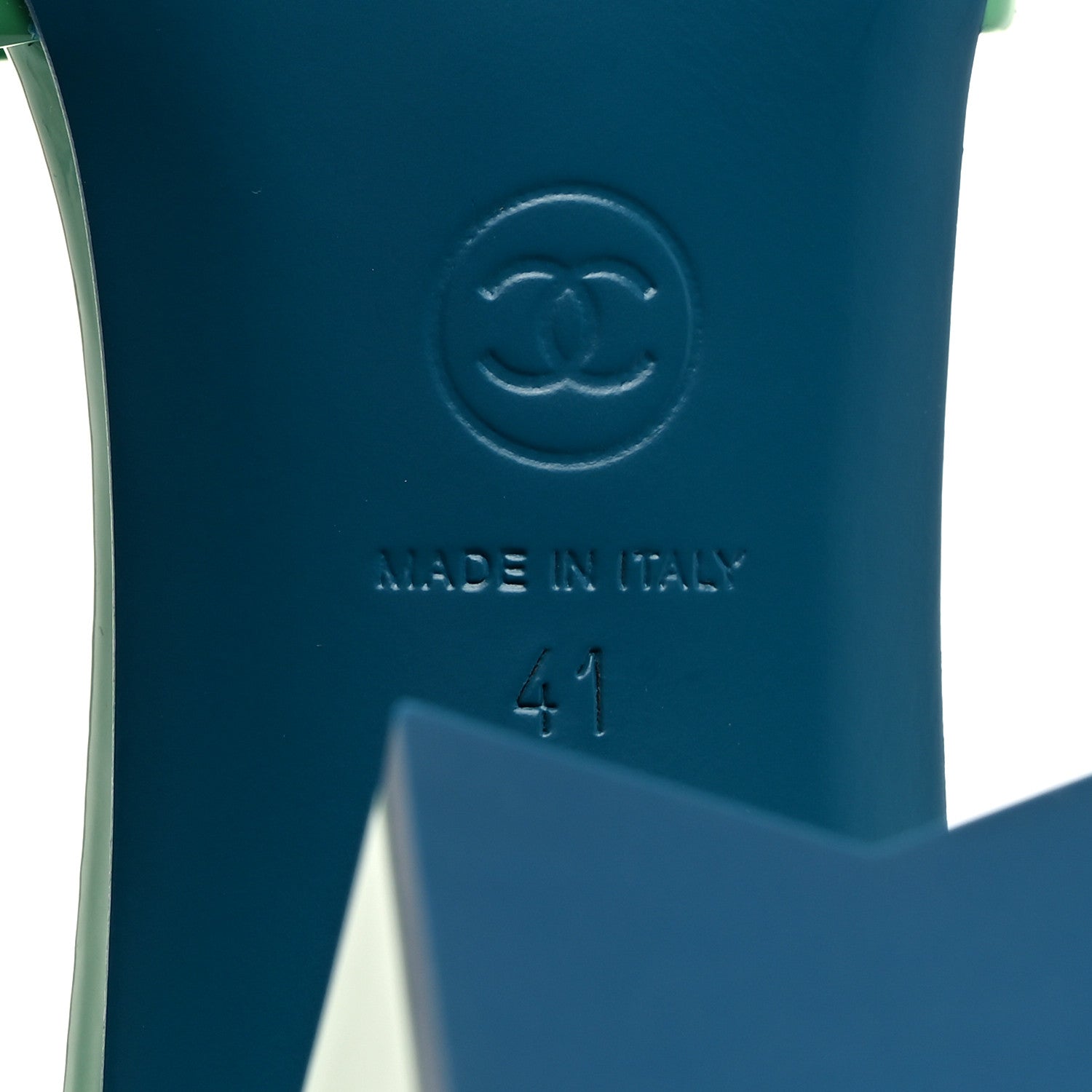 Chanel Patent CC Mules 41 Green Turquoise 8 of 9