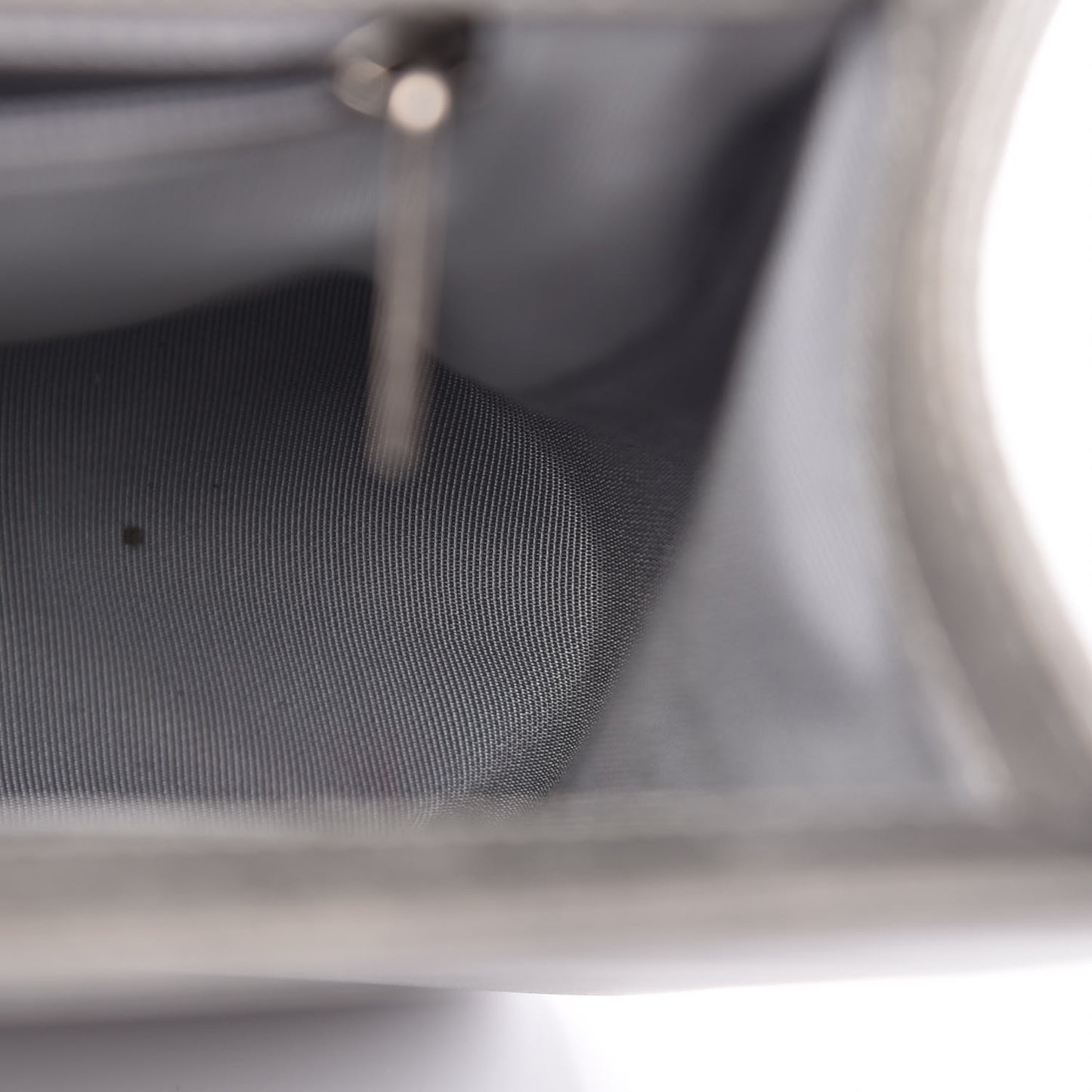 Metallic Calfskin Quilted Large Boy Flap Silver