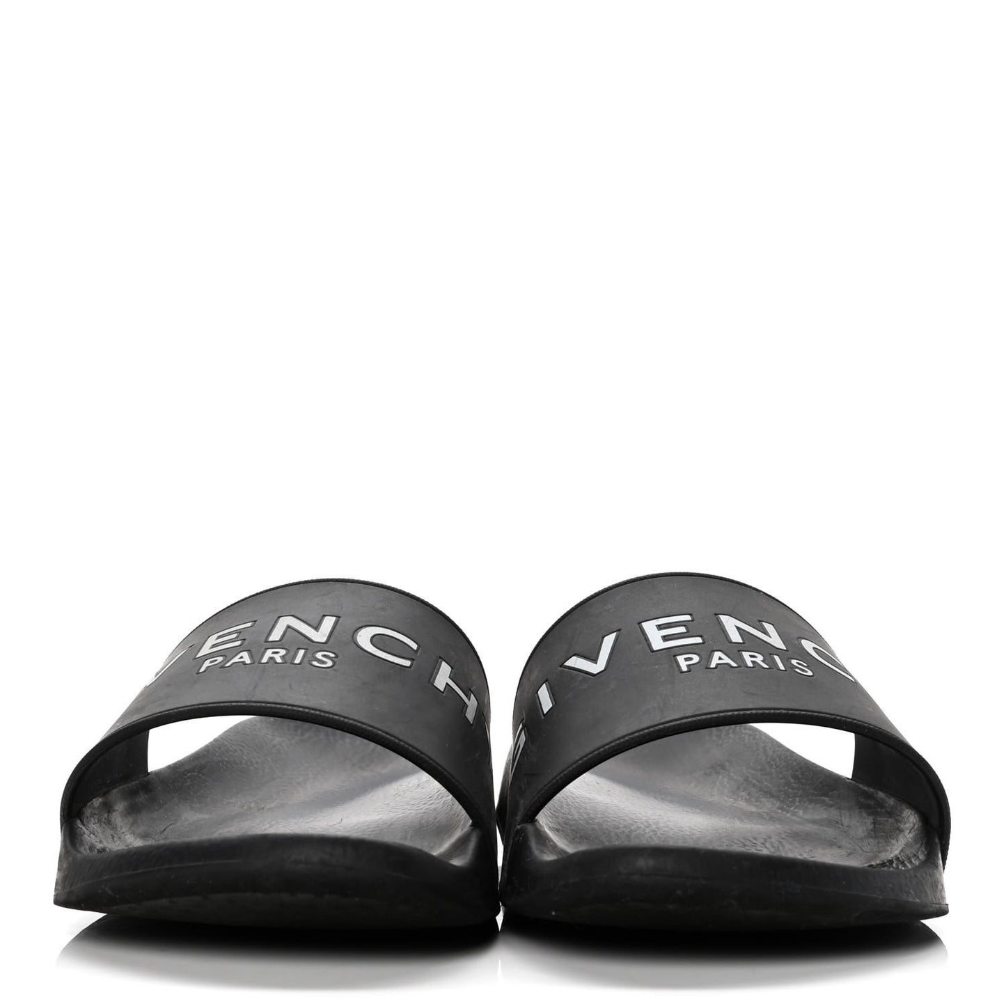 Rubber Logo Pool Slide Sandals 38 Black