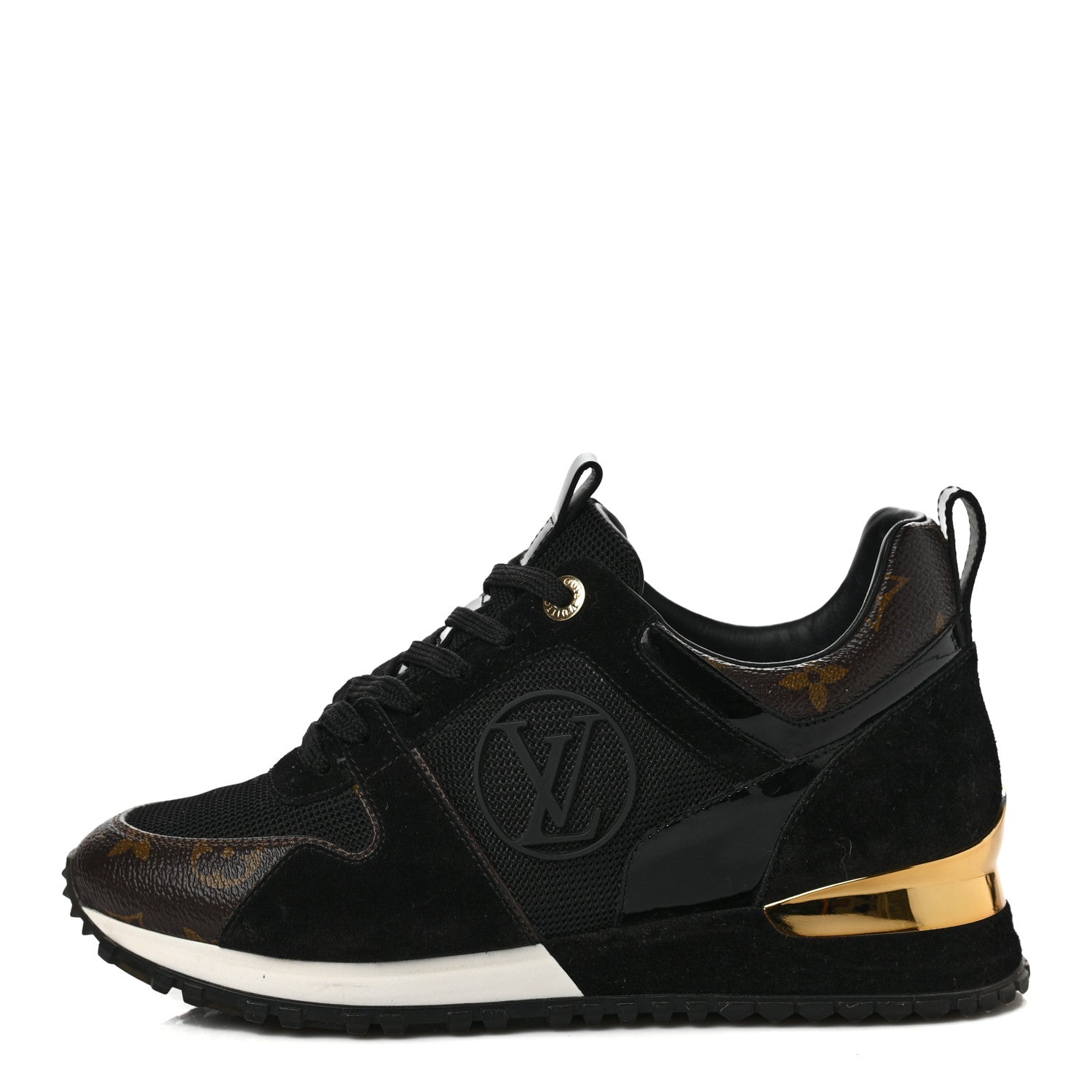 Louis Vuitton Suede Monogram Run Away Sneakers 36 Black 1 of 8