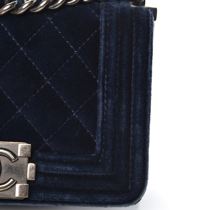 Chanel Velvet Quilted Mini Boy Flap Navy 11 of 11
