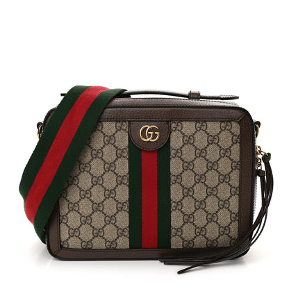 Gucci GG Supreme Web Small Ophidia Top Handle Shoulder Bag Brown 1 of 10