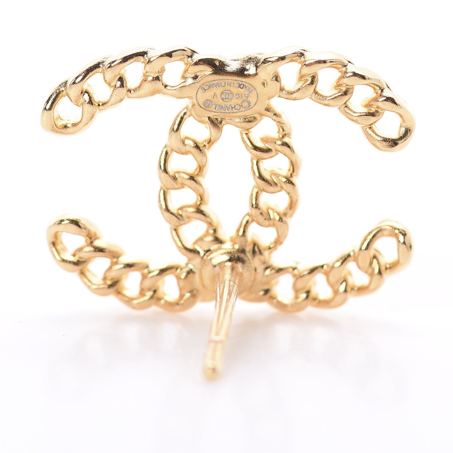 Chanel Chain Pearl CC Earrings Gold 4 of 4