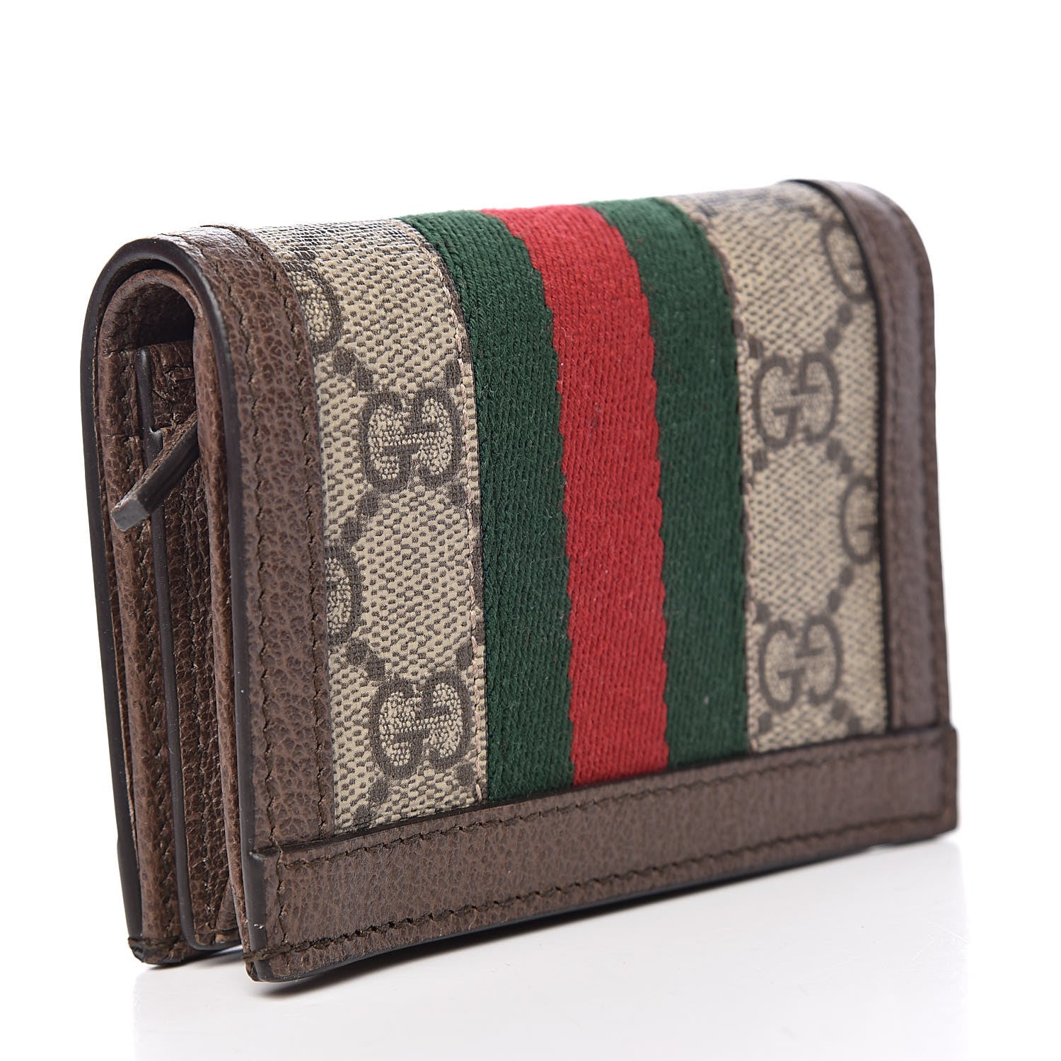 Gucci GG Supreme Monogram Web Ophidia Card Case Beige New Acero 3 of 11