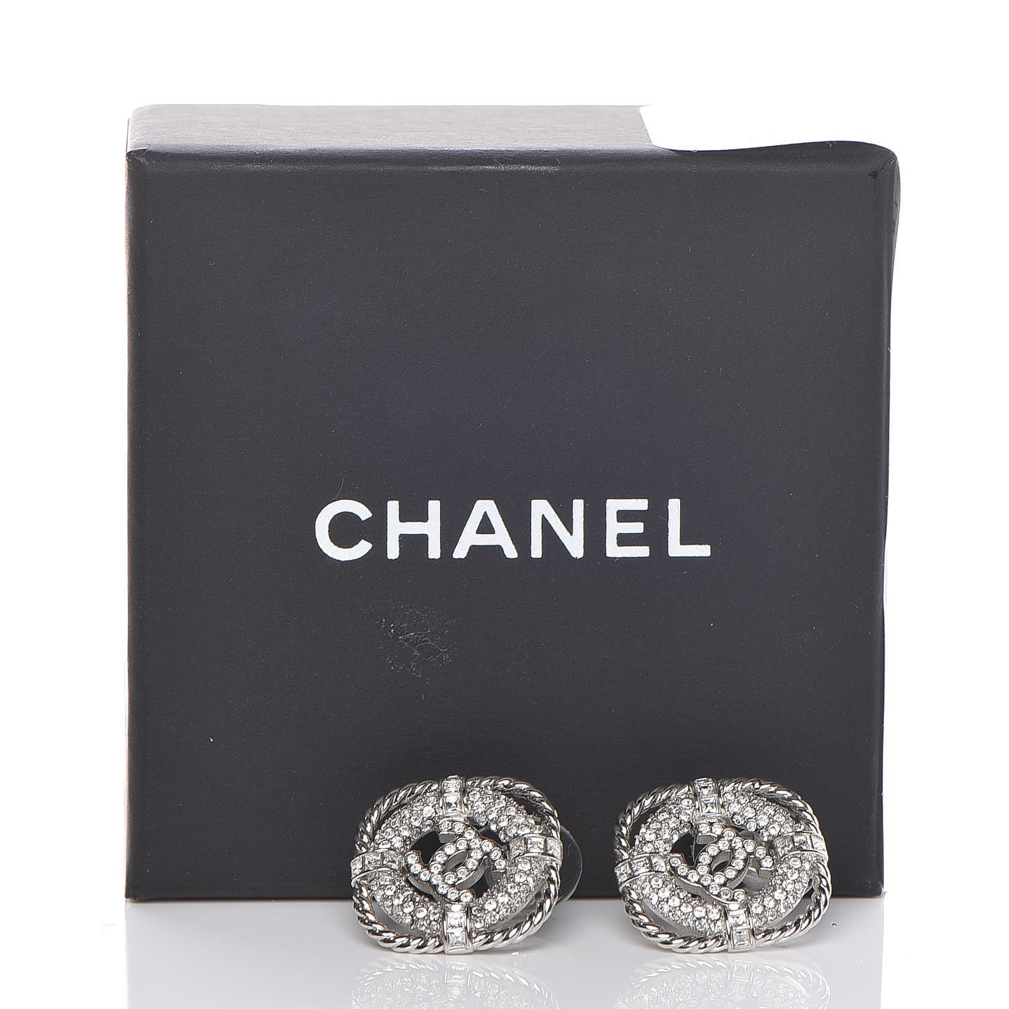Crystal CC Earrings Silver
