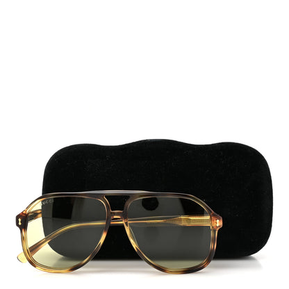 Gucci Aviator Sunglasses GG1042S Havana Gold Green 8 of 8