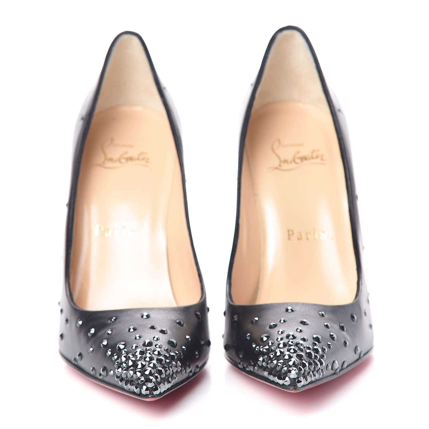 Christian Louboutin Kid Degrastrasss 100 Pumps 35.5 Hematite Black 2 of 9