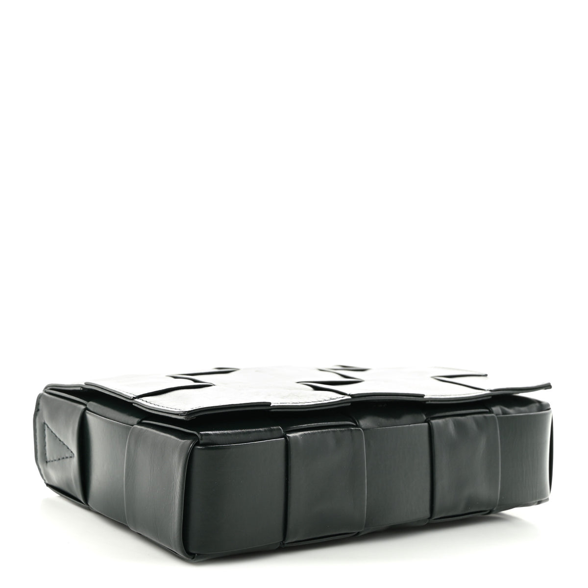 Paper Calfskin Maxi Intreccio Cassette Crossbody Bag Inkwell