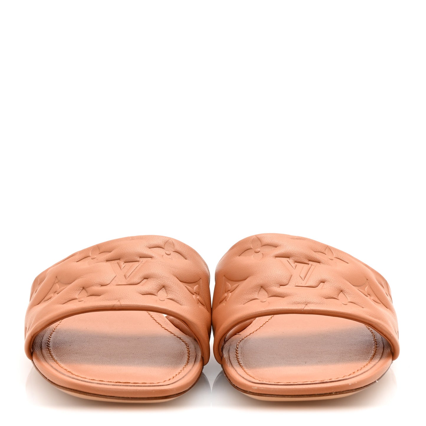Lambskin Embossed Monogram Revival Flat Mules 38 Arizona