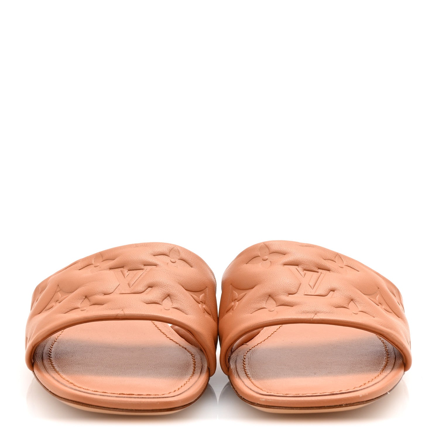 Louis Vuitton Lambskin Embossed Monogram Revival Flat Mules 38 Arizona 3 of 9