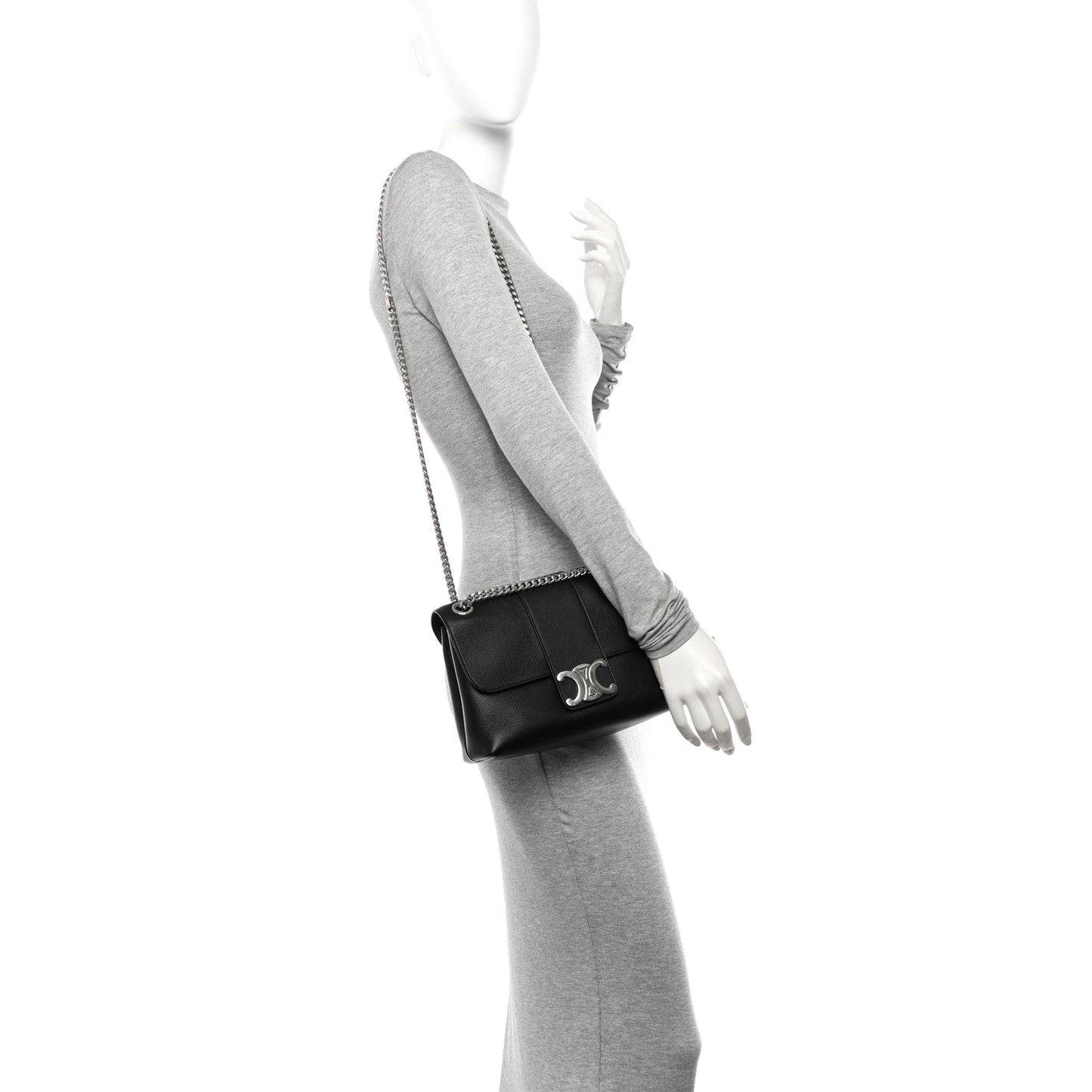 Supple Calfskin Medium Victoire Bag Black