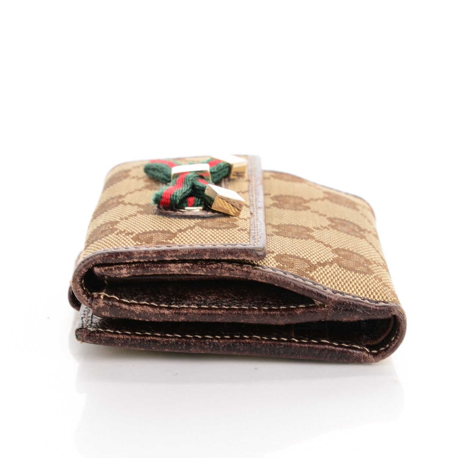 Gucci Monogram Princy Compact French Flap Wallet Brown 6 of 10