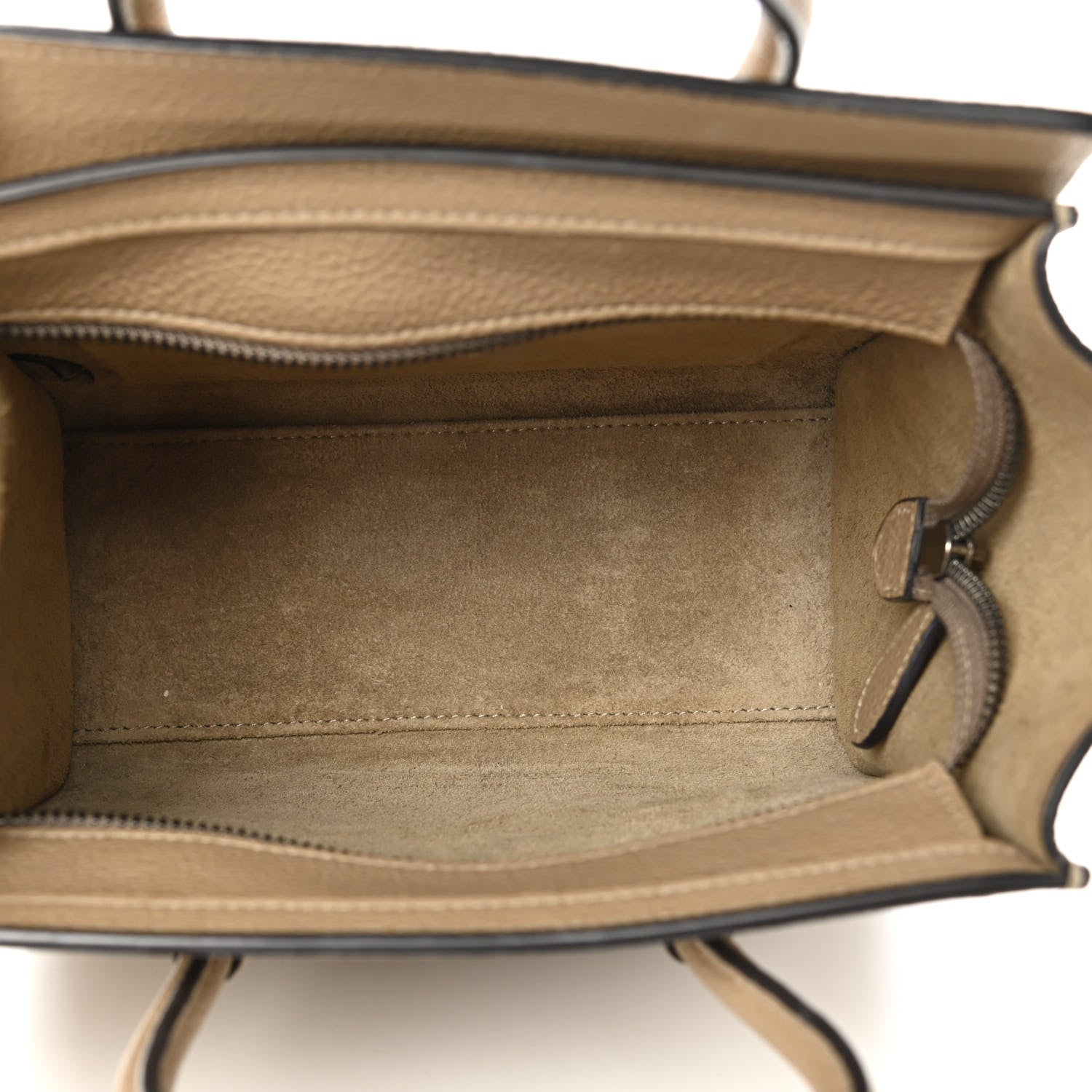 Celine Drummed Calfskin Nano Luggage Dune 5 of 16