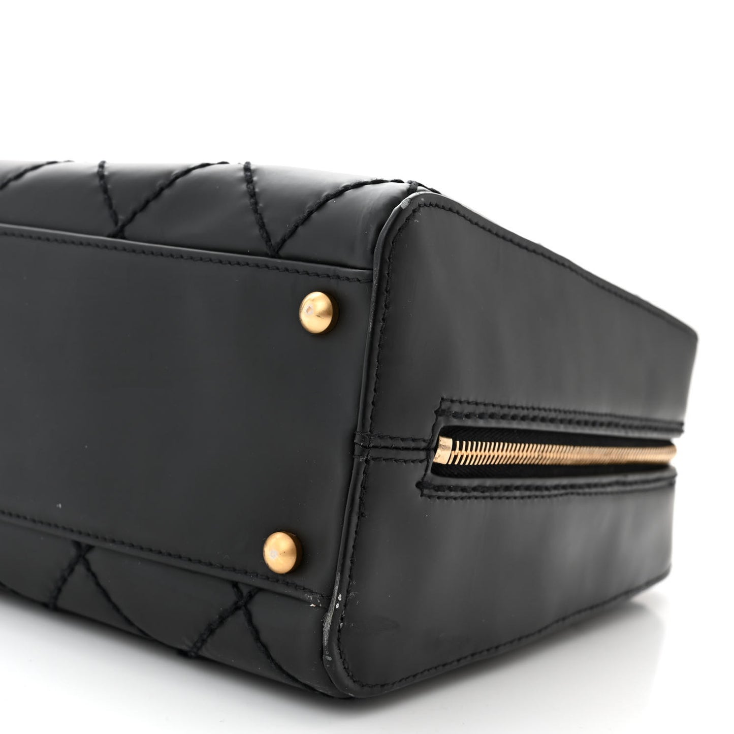 Calfskin Stitch Surpique Bowler Black