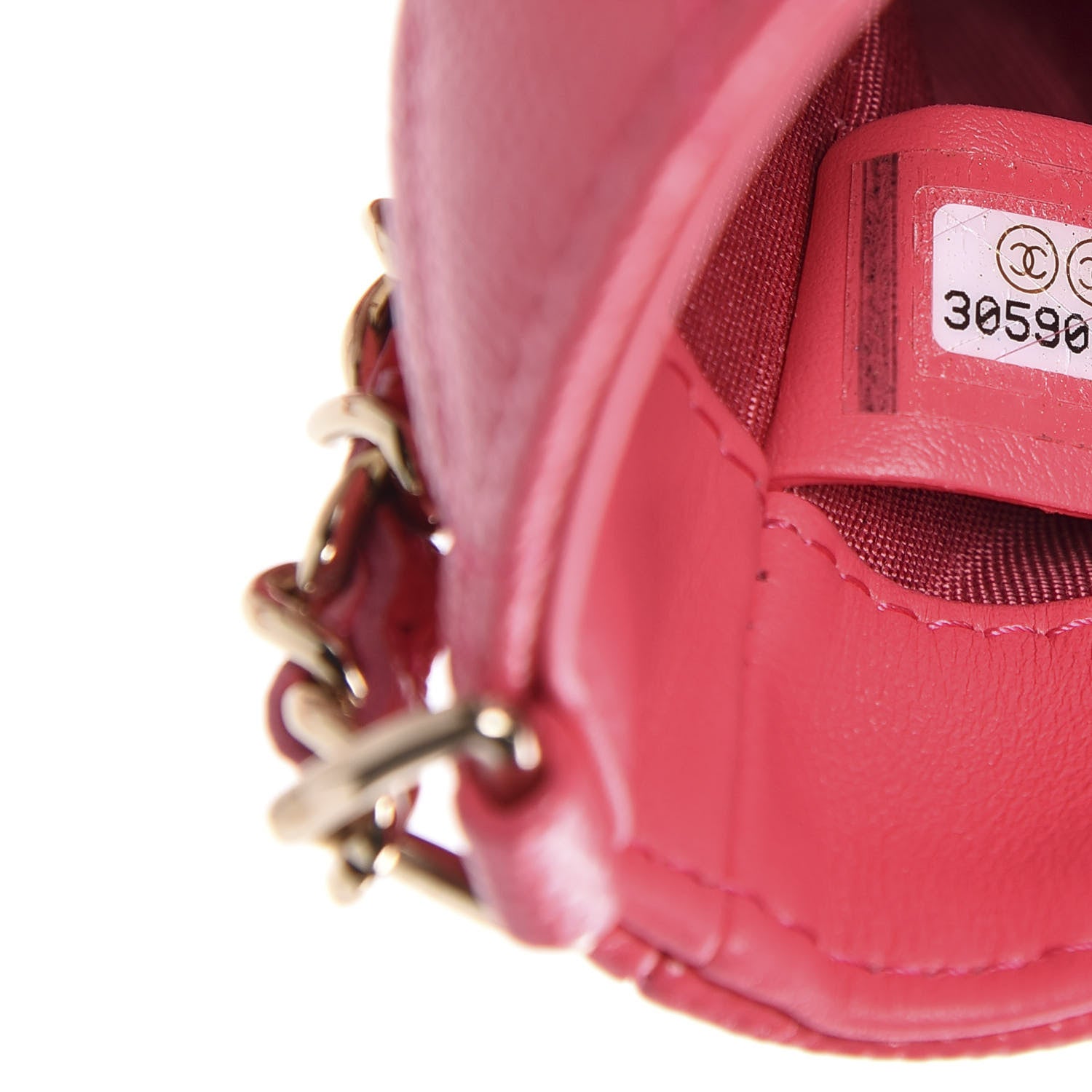 Chanel Caviar Quilted French New Wave Phone Holder With Chain Pink 9 of 11