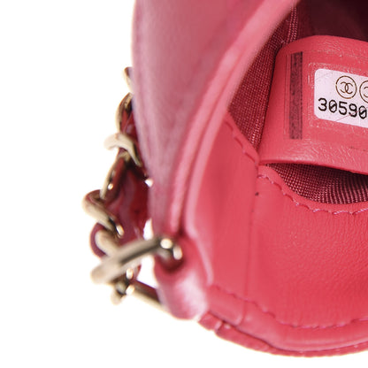 Chanel Caviar Quilted French New Wave Phone Holder With Chain Pink 9 of 11