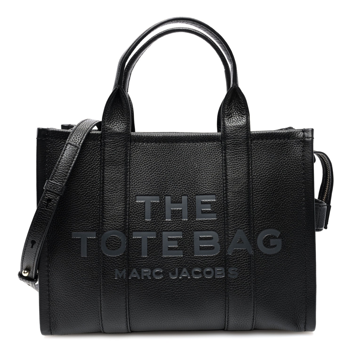 Marc Jacobs Grained Calfskin Medium The Tote Bag Black 1 of 9