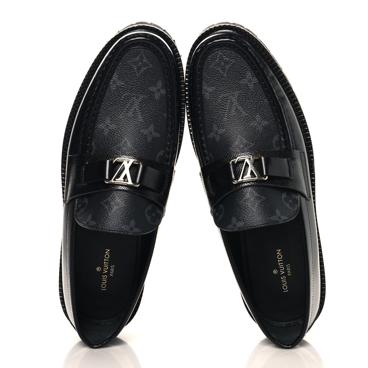 Louis Vuitton Monogram Eclipse Jacquard Mens Major Loafers 9 2 of 10