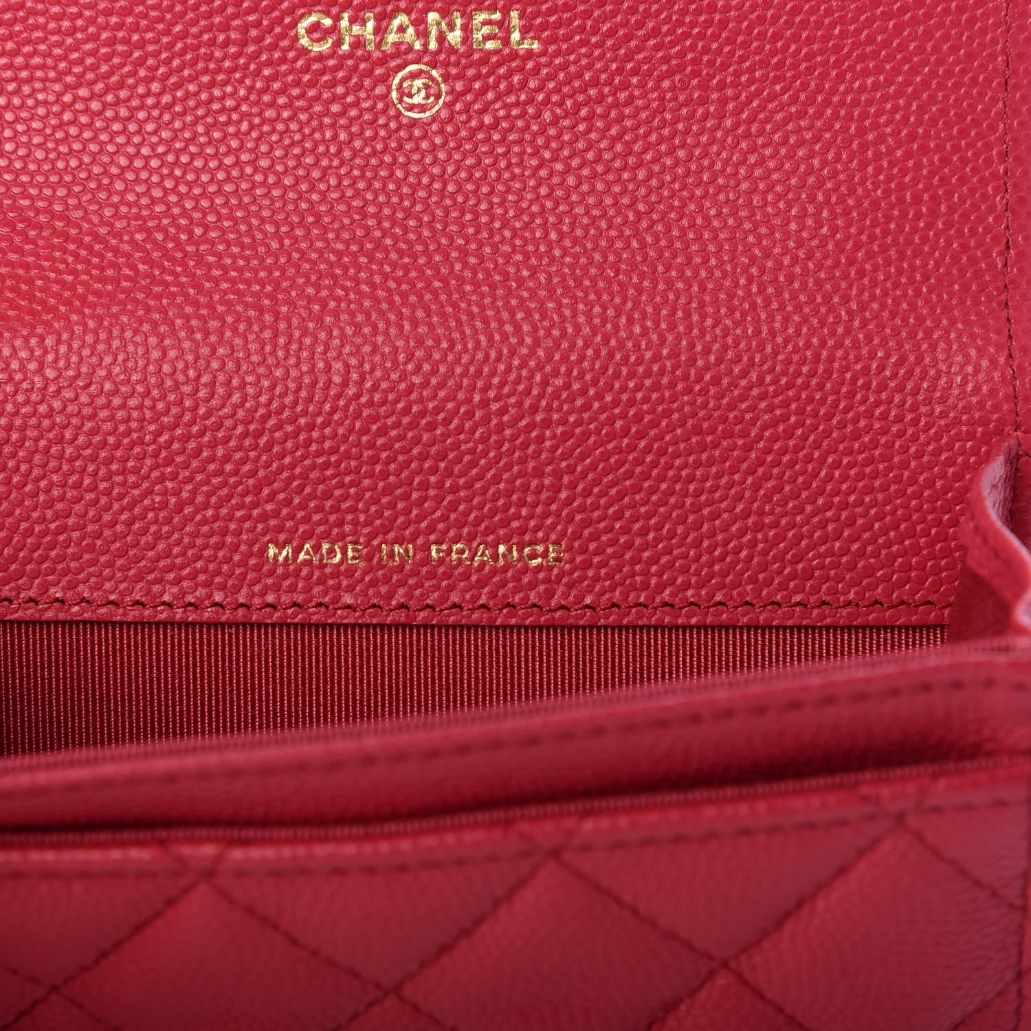 Chanel Caviar Quilted Flap Card Holder Wallet Dark Pink 7 of 9