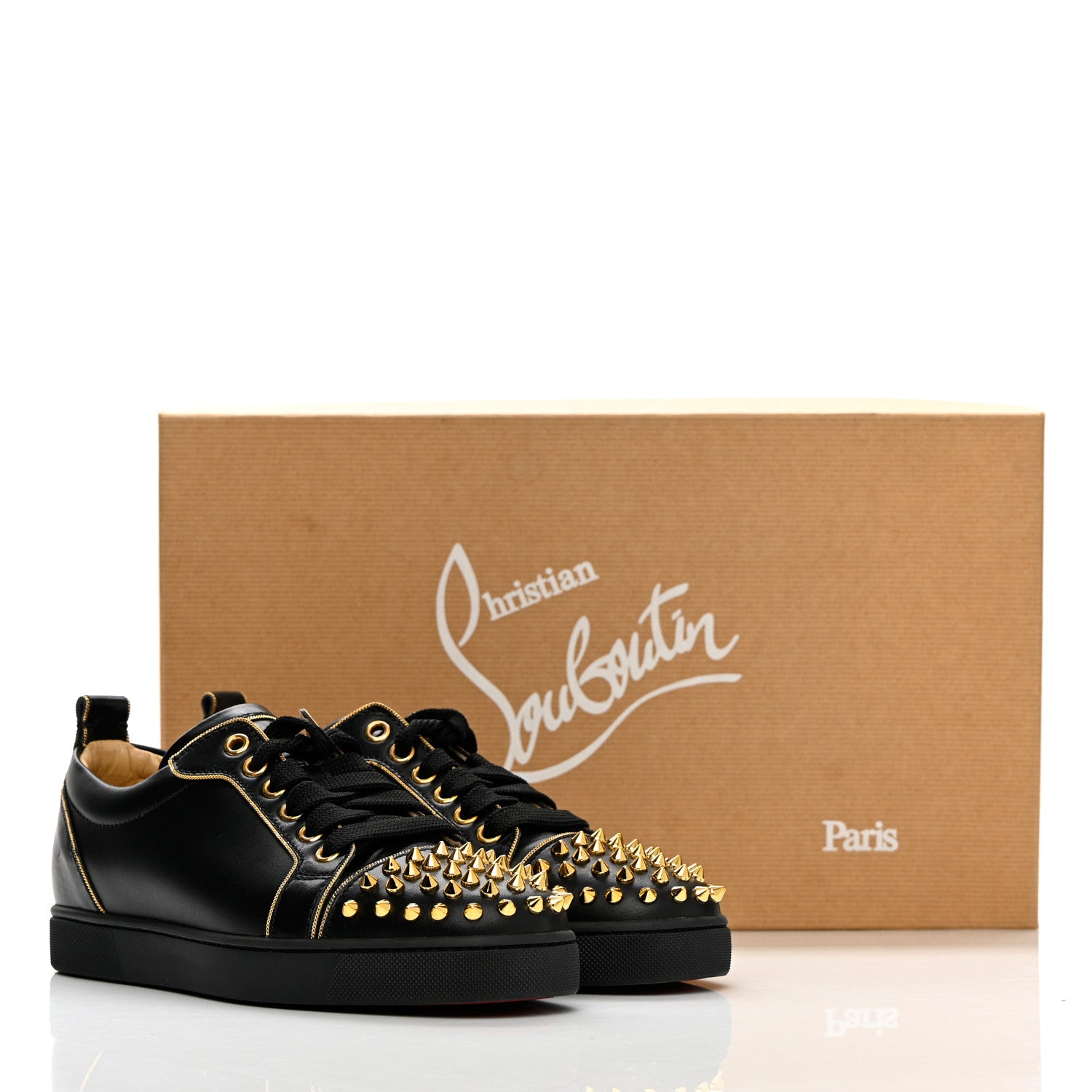 Christian Louboutin Calfskin Spikes Womens Rush Flat Sneakers 36.5
