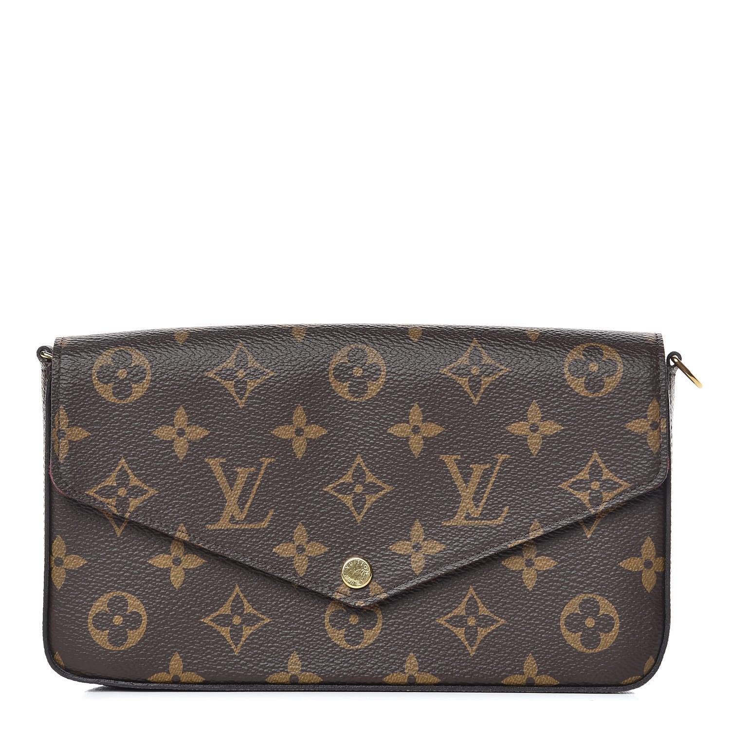 Louis Vuitton Monogram Pochette Felicie Chain Wallet Fuchsia 1 of 11