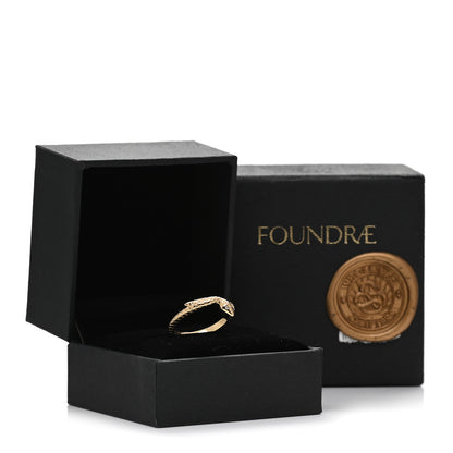 Foundrae 18K Yellow Gold Diamond Snake Wholeness Bookend Band Ring 58 8.5 5 of 5