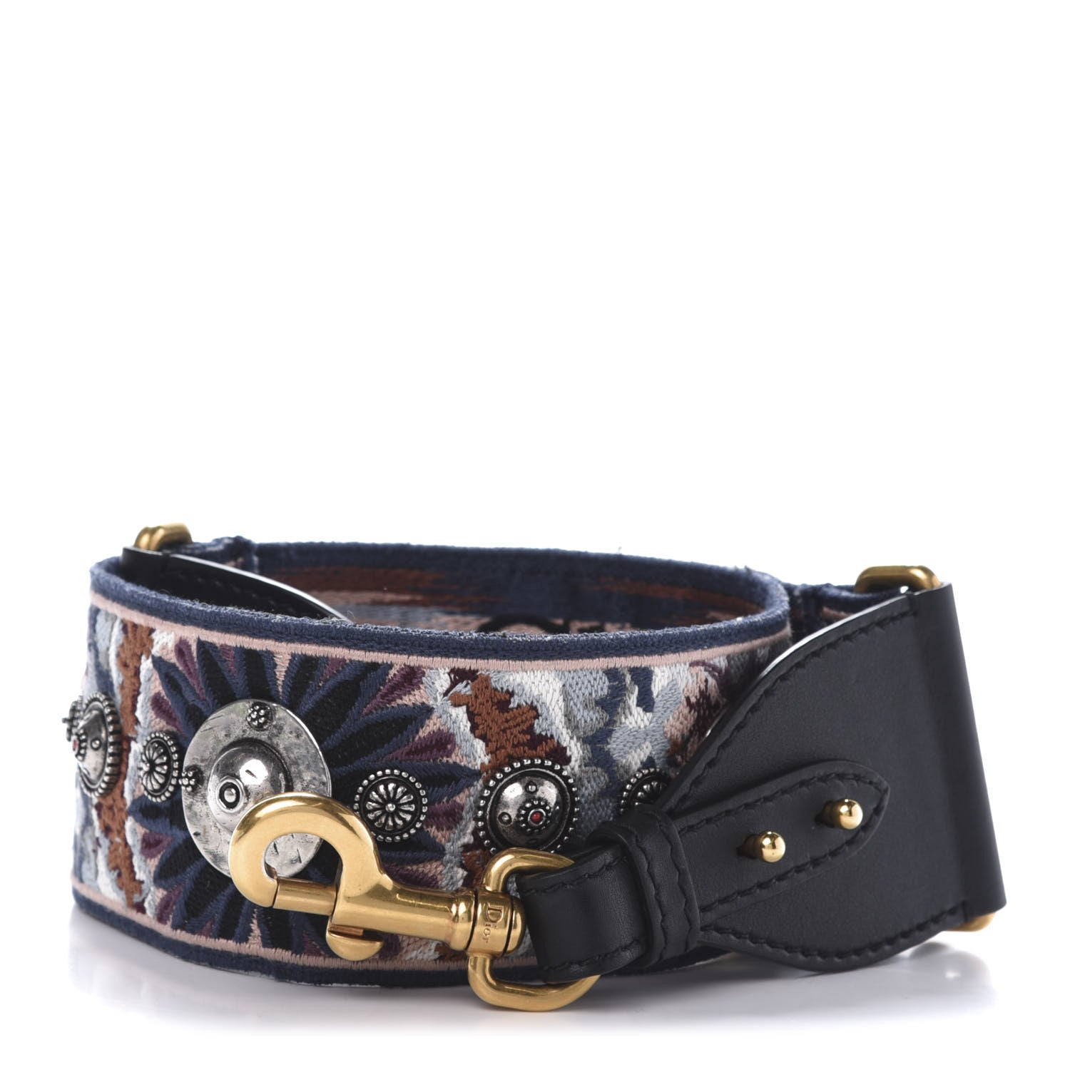 Christian Dior Canvas Embroidered Studded KaleiDiorscopic Shoulder Strap Multicolor 1 of 6
