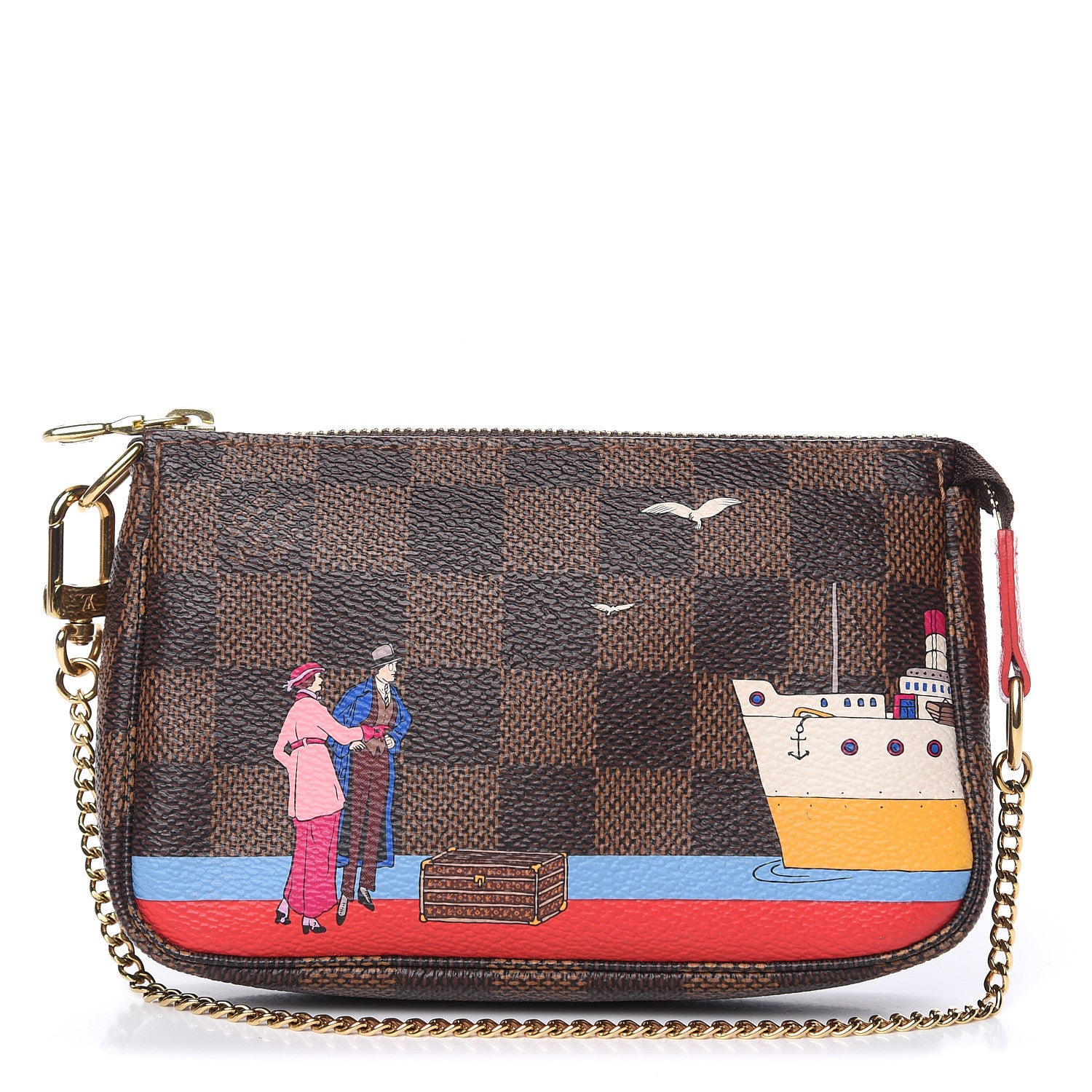 Louis Vuitton Damier Ebene 2016 Christmas Animation Mini Pochette Accessories 1 of 7