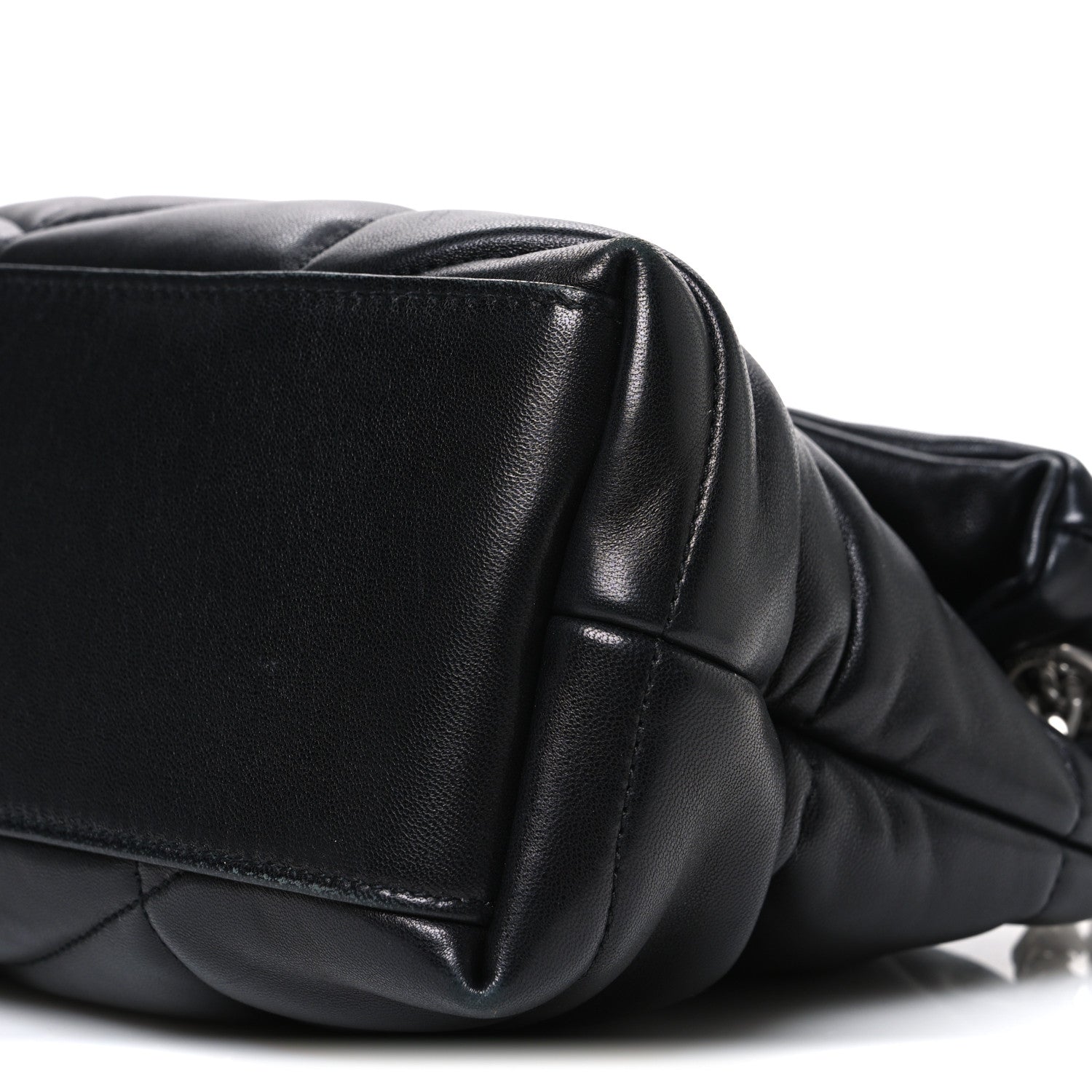 Saint Laurent Lambskin Quilted Small Loulou Puffer Monogram Chain Satchel Black 10 of 10