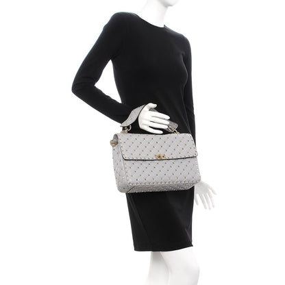Valentino Garavani Nappa Large Rockstud Spike Shoulder Bag Pastel Grey 3 of 8
