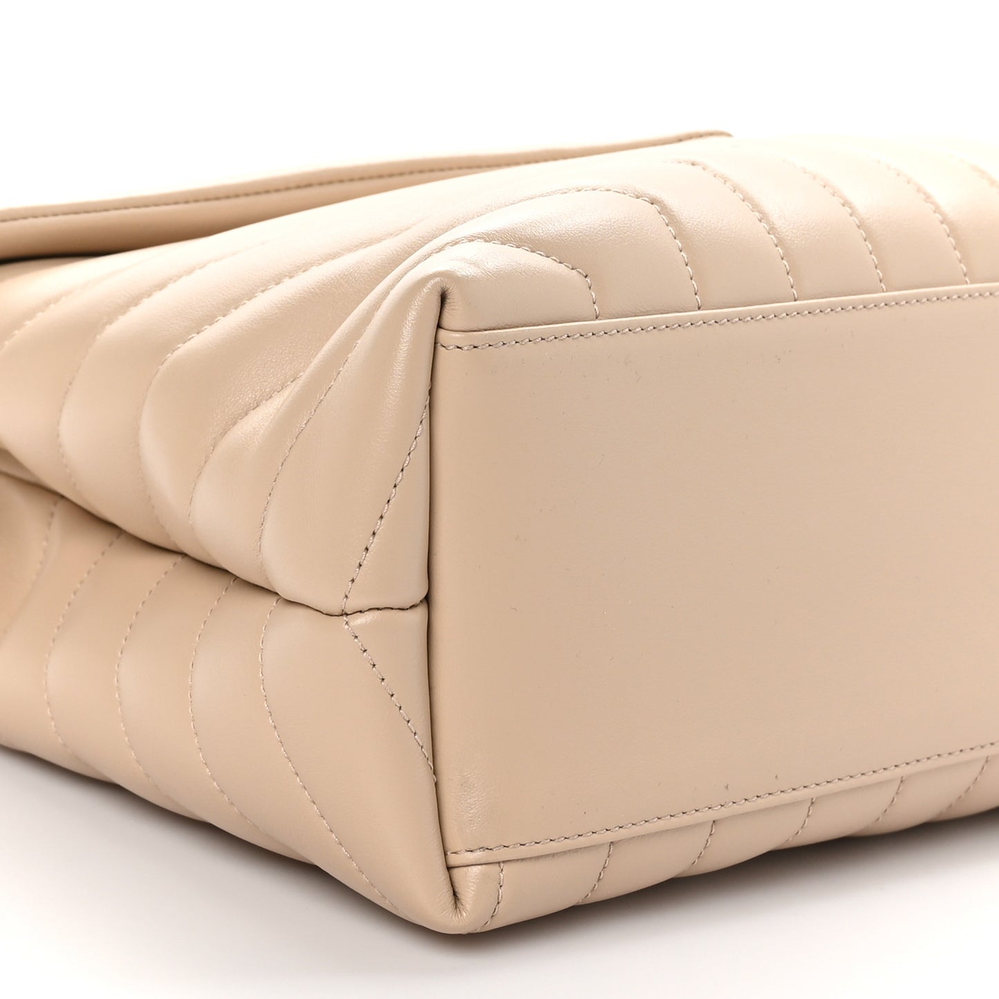 Calfskin Y Quilted Monogram Medium Loulou Chain Satchel Nude Powder