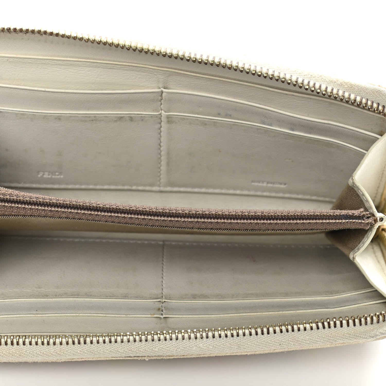 Fendi Zucchino Spalmati FF Multicolor Zip Around Wallet White Multicolor 5 of 18