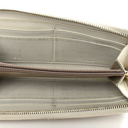 Fendi Zucchino Spalmati FF Multicolor Zip Around Wallet White Multicolor 5 of 18