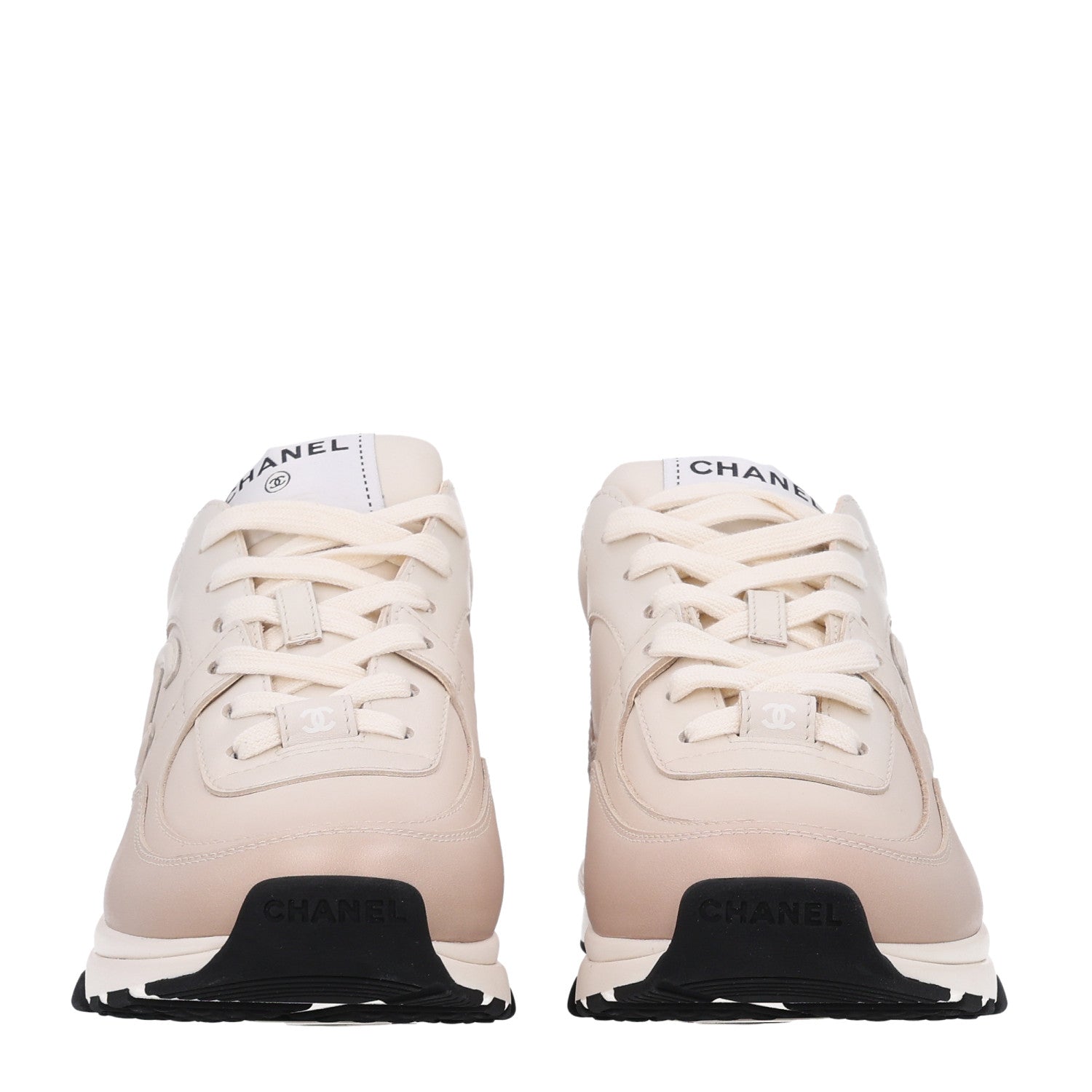 Chanel Gradiant Calfskin CC Womens Sneakers 37.5 Beige 3 of 11