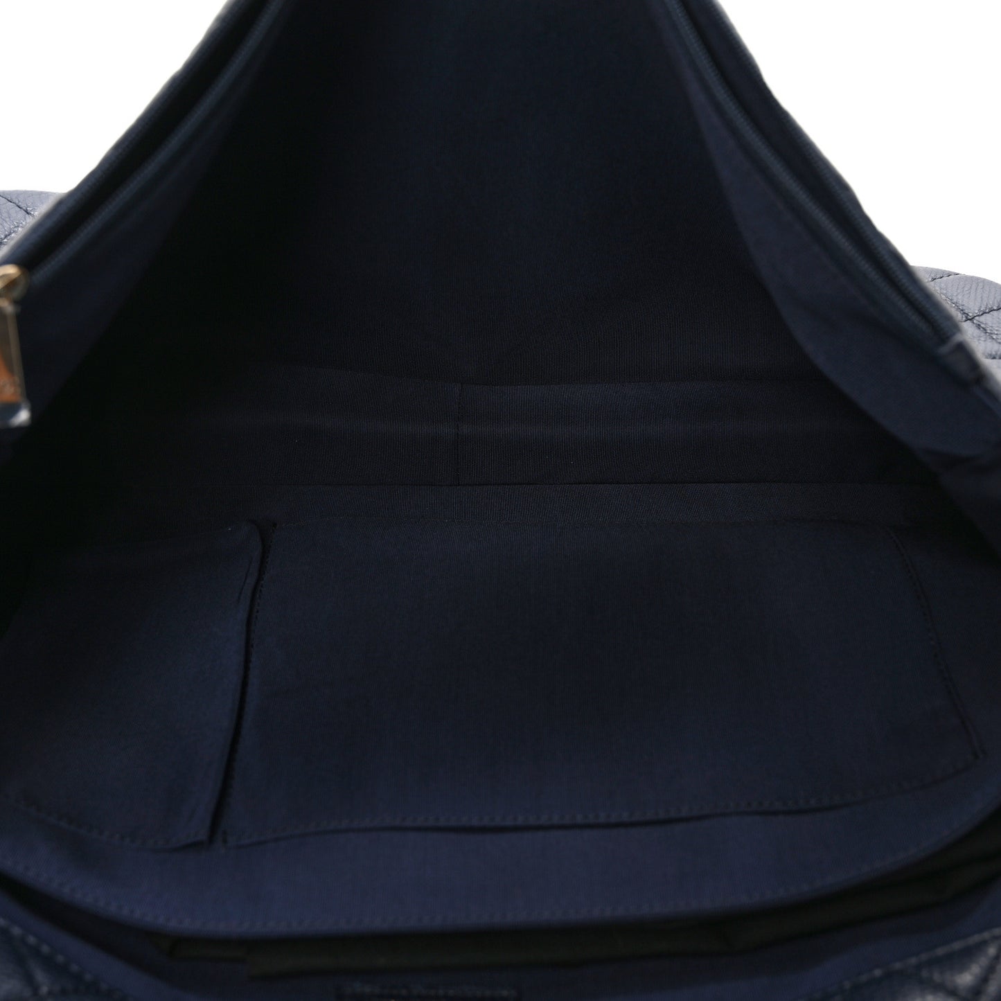 Calfskin Quilted XXL Travel Flap Bag Navy
