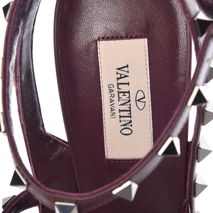 Valentino Garavani Wrinkled Patent Nappa Rockstud Ankle Strap 100mm Pumps 40 Rubin 7 of 7